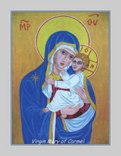 Icon Cards with Envelopes of Our Lady of Mt. Carmel