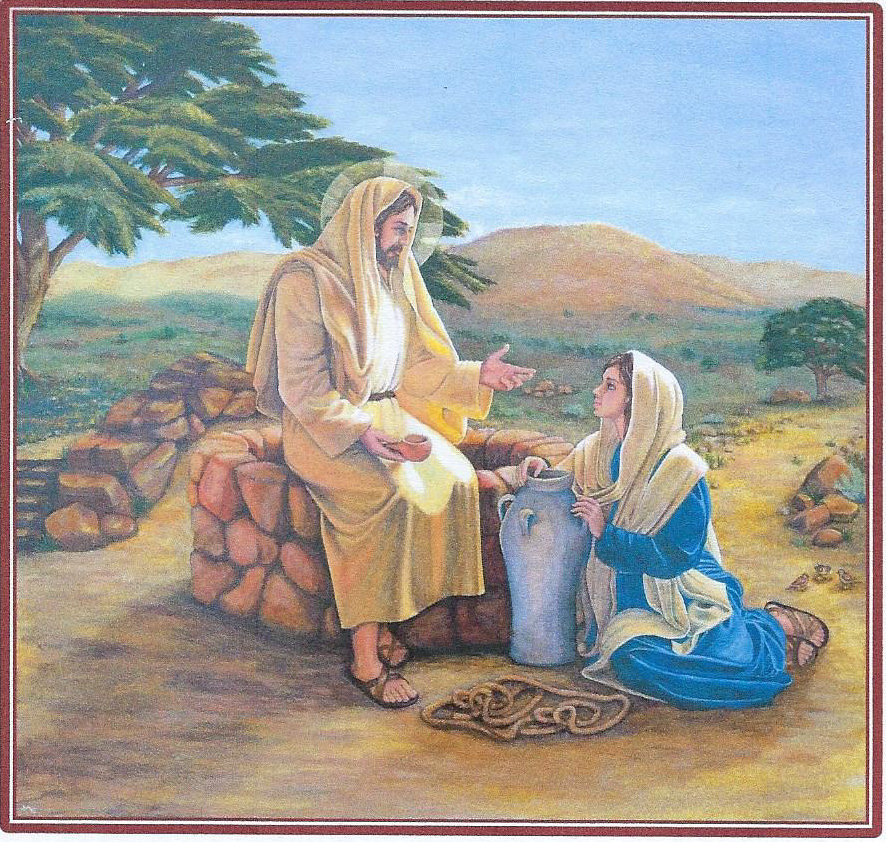 Jesus at well with seeker (the woman)