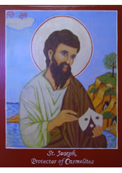 Embellished reproduction of St. Joseph, Protector of Carmelites